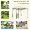 Gazebo da Giardino 3x3m in Metallo Nero con Tettuccio Crema 01-0867
