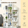 Mobile Libreria ad Albero con 13 Ripiani in Legno Truciolare, 96x30x150cm GB6836-475WTGB6