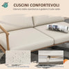 Salotto da Giardino con Divano, 2 Poltroncine e 2 Tavolini Effetto Bambù con Cuscini, Marrone 84G-272V00BN