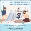 Gioco per Bambini 18-48 Mesi, Set 3 in 1 in Plastica con Altalena, Scivolo e Canestro, 150x185x92 cm SD9331-038V00GYSD9