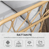 Salotto da Giardino in Rattan Stile Boho con Divano 2 Posti, 2 Poltrone e Tavolino con Vetro 860-287V00YL