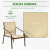 Set da Giardino 4 Pezzi con 2 Sedie, 1 Divanetto e 1 Tavolino da Caffè, Kaki 84B-935