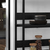 tavolo bar angolo cucina con Mensole, Isola Piano Effetto Marmo e Struttura in Metallo, 100x50x90cm, scaffale Nero e Bianco multiuso ufficio studio bagno F801-338V80BKA