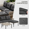 Set da Giardino 5 Pezzi in Rattan con 2 Sedie Laterali, Sedia Centrale e 2 Sgabelli/Tavolini da Caffè 860-306V00GY