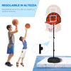 Canestro Basket con Bersaglio Freccette 2 in 1, in Acciaio e PE, 38.5x48.5x179 cm, Nero e Marrone GT7A61-054V00BKGT7