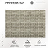 Divanetto per Esterni 2 Posti con Tavolino da Caffè, in Acciaio e Rattan PE, 137x59x82 cm, Grigio e Crema 867-181V00GG