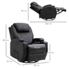 F700-029V03BKA Poltrona Relax Massaggiante con 8 Punti, 5 Modalità e 2 Intensità, Reclinabile con Poggiapiedi e Girevole, 84x92x109cm, Nero