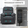 Poltrona Alzapersona Reclinabile fino a 135° con 8 Punti Massaggianti, Telecomando e Poggiapiedi 85x94.5x103 WE4713-097WE4