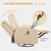 Poltrona Massaggiante a 8 Punti Reclinabile con Portabicchieri e Telecomando, 85x94x104 cm, Beige SD6700-050V92CWSD6
