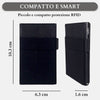Sei G portacarte in alluminio nero con tasca elastica