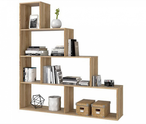 KIT LIBRERIA KIUM CM. 145X29X145H DESIGN MODERNO COLORE ROVERE O BIANCO