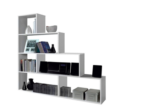 KIT LIBRERIA KIUM CM. 145X29X145H DESIGN MODERNO COLORE ROVERE O BIANCO
