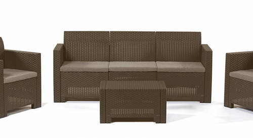 SET SALOTTO DA GIARDINO NEBRASKA DIVANO 3 POSTI 2 POLTRONE E TAVOLINO