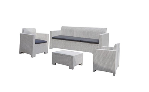 SET SALOTTO DA GIARDINO NEBRASKA DIVANO 3 POSTI 2 POLTRONE E TAVOLINO