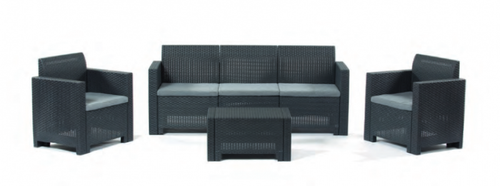 SET SALOTTO DA GIARDINO NEBRASKA DIVANO 3 POSTI 2 POLTRONE E TAVOLINO