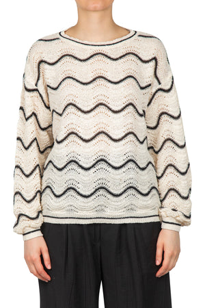 LA FEMME BLANCHE La Femme Blanche - Maglia - 451436 - Panna/Nero da donna