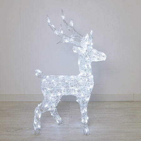Renna luminosa in acrilico con led bianco freddo per esterno ed interno