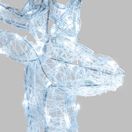 Renna luminosa in acrilico con led bianco freddo per esterno ed interno