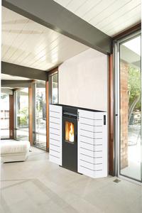 STUFA A PELLET SLIM KW 10 CANALIZZATA COLORE BORDEAUX O BIANCA