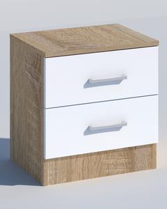 KIT COMODINO 2 CASSETTI CM. 45X34X47H ROVERE O ROVERE BIANCO