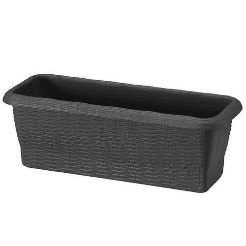BALCONETTA VASO FIORIERA RETTANGOLARE PAGLIA IN PLASTICA CM. 40X20X17,5H
