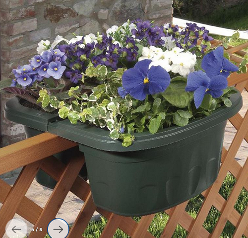 FIORIERA BALCONETTA DOPPIA KLUNIA DA BALCONE CON AGGANCI REGOLABILI CM. 40X19