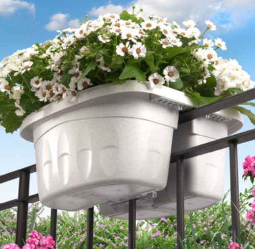 FIORIERA BALCONETTA DOPPIA KLUNIA DA BALCONE CON AGGANCI REGOLABILI CM. 40X19