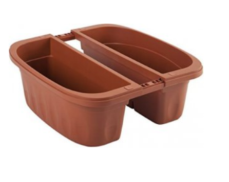 FIORIERA BALCONETTA DOPPIA KLUNIA DA BALCONE CON AGGANCI REGOLABILI CM. 40X19