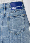 KARL LAGERFELD GONNA KLJ PATCHWORK DENIM SKIRT da donna