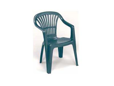 SEDIA CON BRACCIOLI IN RESINA BIANCA O VERDE ARGO CM.53x54x80H ARREDO GIARDINO