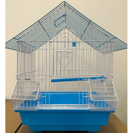 Gabbia Per Uccelli In Metallo A101 Cm 28X38X21 - Azzurro