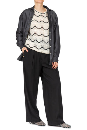 LA FEMME BLANCHE La Femme Blanche - Maglia - 451436 - Panna/Nero da donna