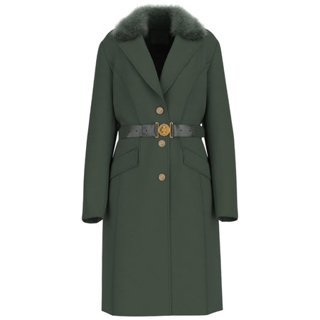 Guess cappotto verde con cintura NEW PATRICE W5BL25W2672A81B