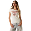 Guess t-shirt bianca TRIANGLE FLOWERS W5YI08J1314G011