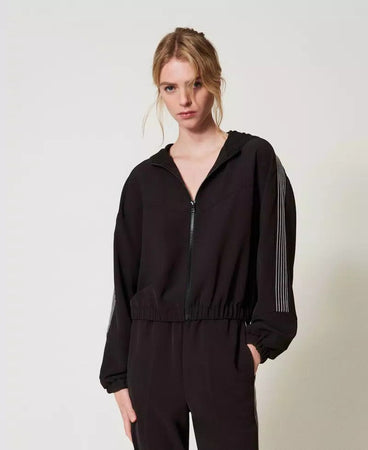 Twinset Giacca in crêpe con ricamo felpa donna