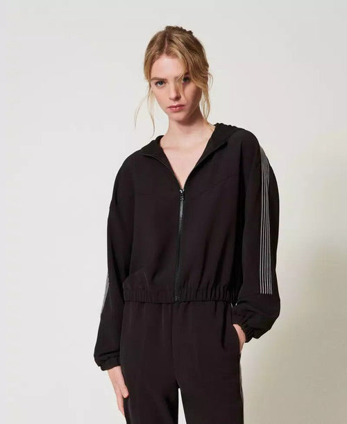 Twinset Giacca in crêpe con ricamo felpa donna