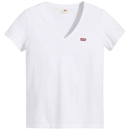 Levi's t-shirt bianca scollo a V logo piccolo 85341 0002 T-shirt LEVI'S