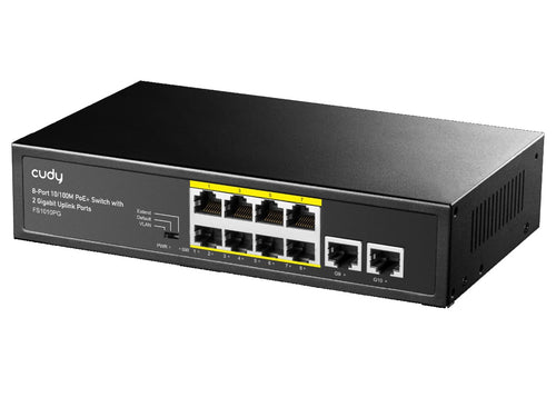 Switch PoE+ 10/100M 8 Porte con 2 Porte Uplink, FS1010PG