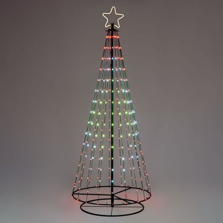 Albero Conico luminoso ripiegabile con gocce di luce da esterno