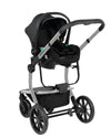 KIKKABOO Trio Completo IRENE, colore DARK GREY composto da Culla Navicella + Seggiolino Auto i-Size (40-87 cm) + Passeggino