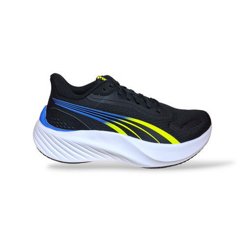 Puma Pounce Lite Sneakers Ragazzo Nero Giallo Blu Bianco – Leggere con Lacci | Taglie 36-39