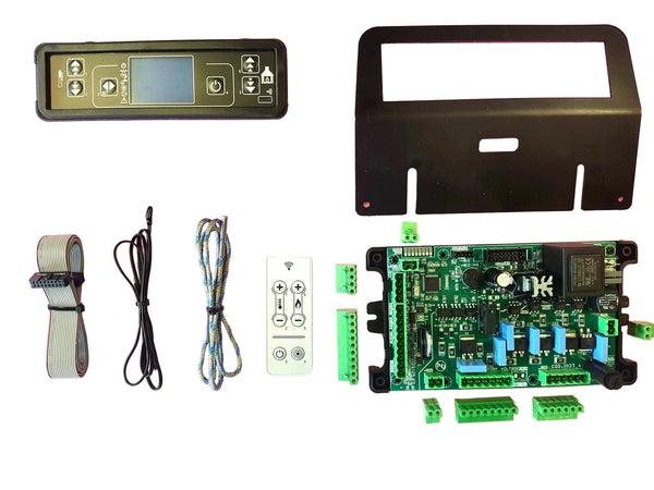 Kit professionale composto scheda I023_6-Dispaly Lcd 6 Tasti Touch-Cavo Flat-Sonda Ambiente-Sonda Fumi-Telecomando-Supporto Inclinato per Display