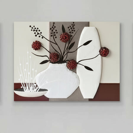 Quadro Bottega degli artisti Vaso e fiori  Mdf