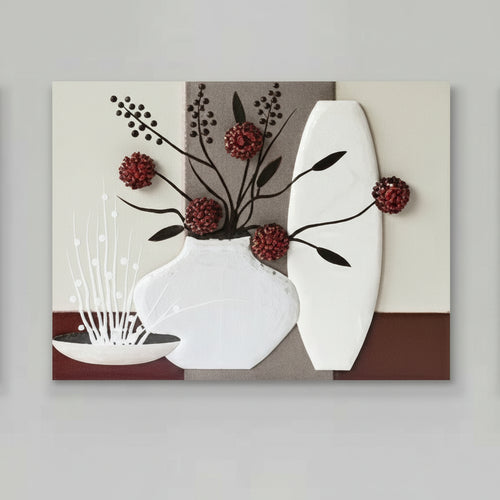 Quadro Bottega degli artisti Vaso e fiori  Mdf