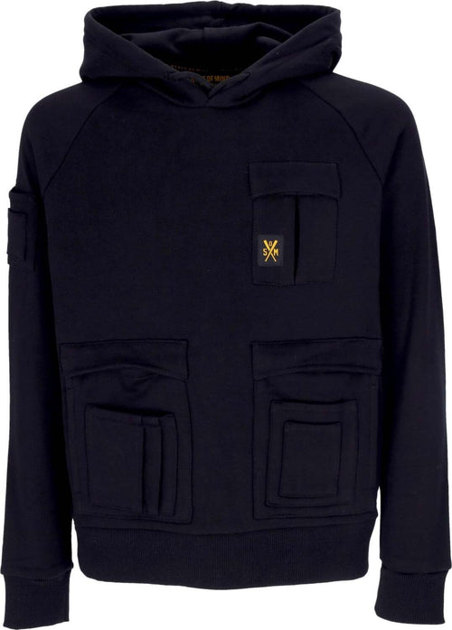 5TATE-OF-MIND-Felpa-Cappuccio-Uomo-Retrofuture-Combat-Hoodie-Black-da-uomo