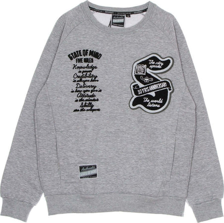 5TATE-OF-MIND-Felpa-Girocollo-Uomo-Ten-Years-Anniversary-Crewneck-Grey-Melange-da-uomo