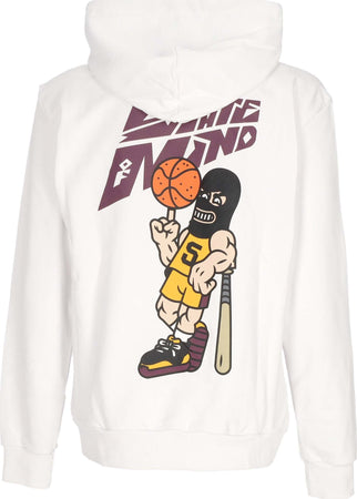 5TATE-OF-MIND-Felpa-Leggera-Cappuccio-Uomo-Baller-Hoodie-White-da-uomo