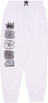 5TATE-OF-MIND-Pantalone-Tuta-Leggero-Uomo-Graffiti-Patch-Joggers-White-da-uomo