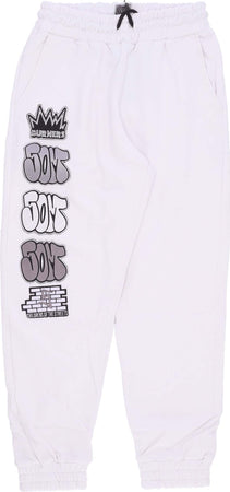 5TATE-OF-MIND-Pantalone-Tuta-Leggero-Uomo-Graffiti-Patch-Joggers-White-da-uomo