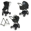 FOPPAPEDRETTI Sistema Combinato TicToc i-Size colore Ebony - trio full - navicella, passeggino, ovetto seggiolino auto, base Elevo